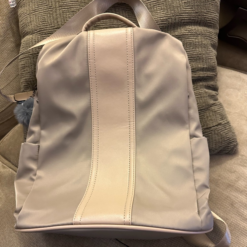 Anti-Theft Nylon Backpack--Color Khaki